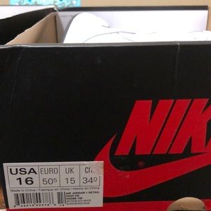 .)Air Jordan 1 Retro High OG 555088 100 size 16